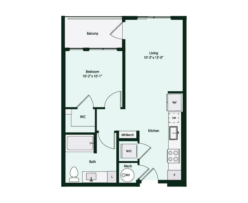 Floor plan layout diagram for E1